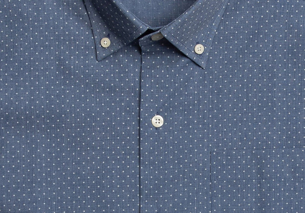 The Short Sleeve Jasper Dot Print Casual Shirt Short Sleeve- Ledbury
