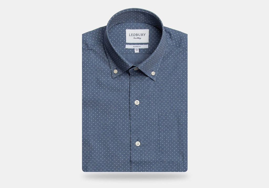 The Short Sleeve Jasper Dot Print Casual Shirt Short Sleeve- Ledbury