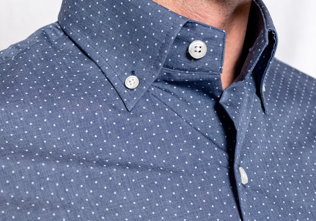 The Short Sleeve Jasper Dot Print Casual Shirt Short Sleeve- Ledbury