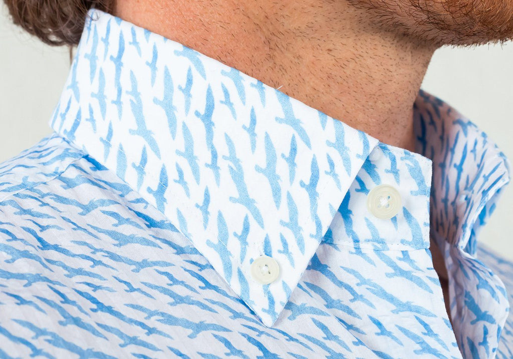 The Blue Lakepointe Printed Seersucker Casual Shirt Casual Shirt- Ledbury
