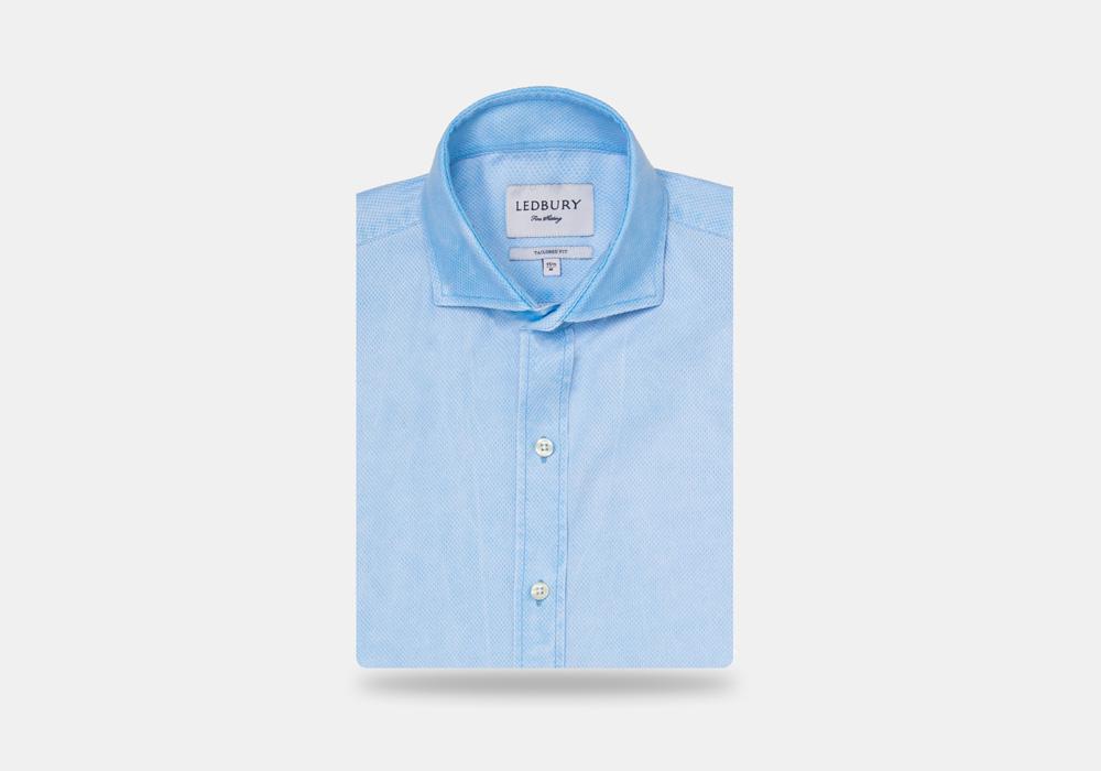 The Light Blue Sun Faded Hanover Airtex Casual Shirt- Ledbury