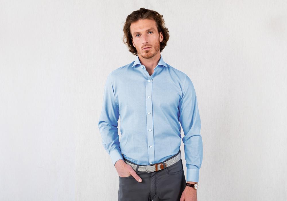 The Light Blue Sun Faded Hanover Airtex Casual Shirt- Ledbury