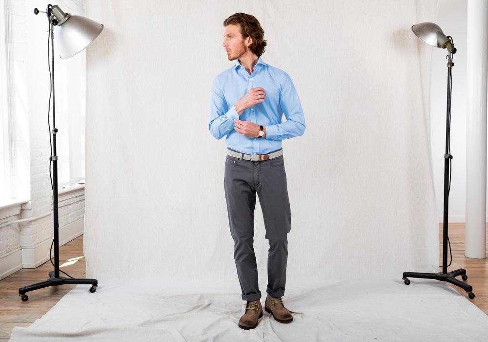 The Light Blue Sun Faded Hanover Airtex Casual Shirt- Ledbury