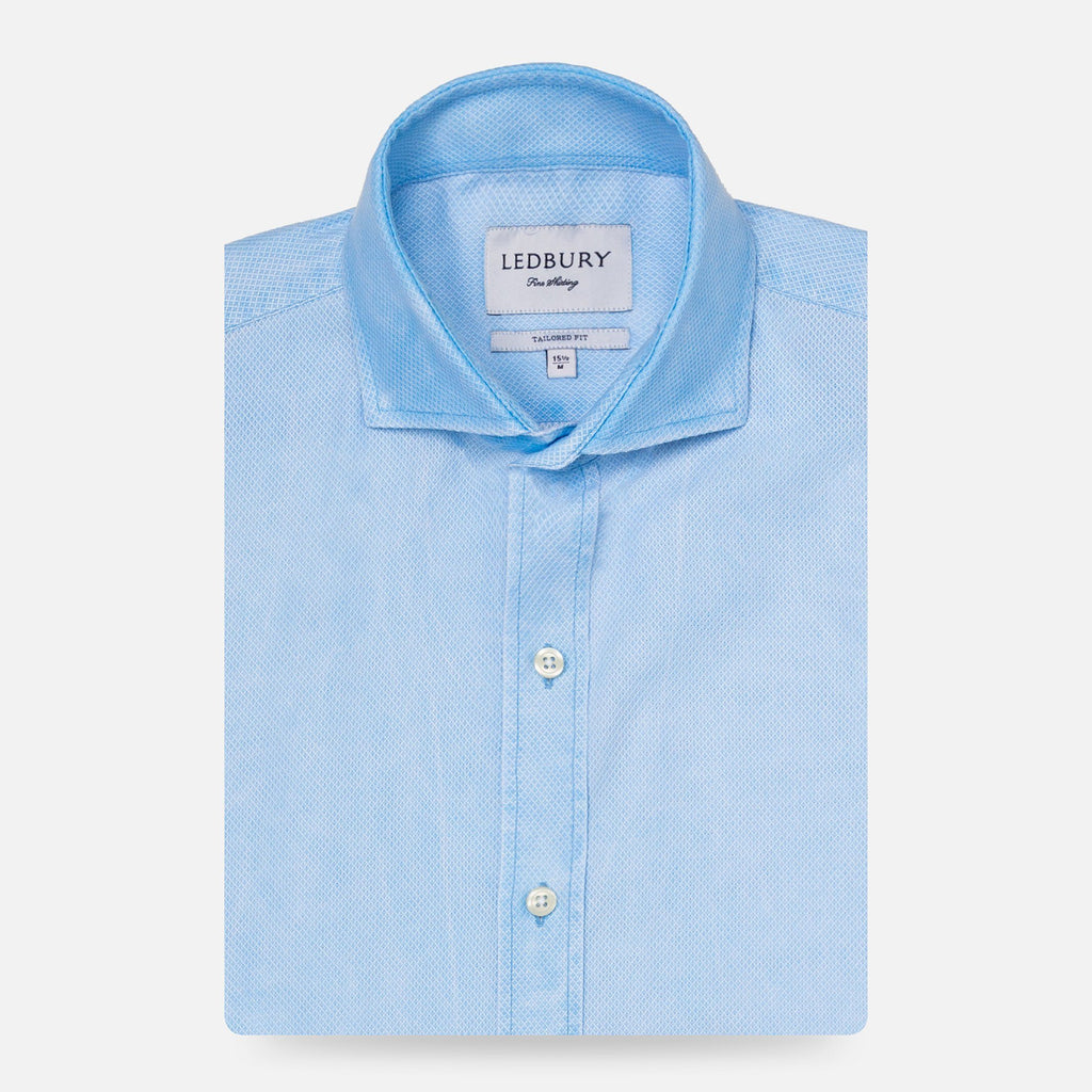 The Light Blue Sun Faded Hanover Airtex Casual Shirt- Ledbury