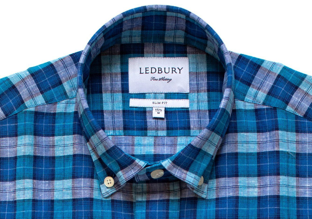 The Aqua Seabrooke Plaid Casual Shirt Casual Shirt- Ledbury