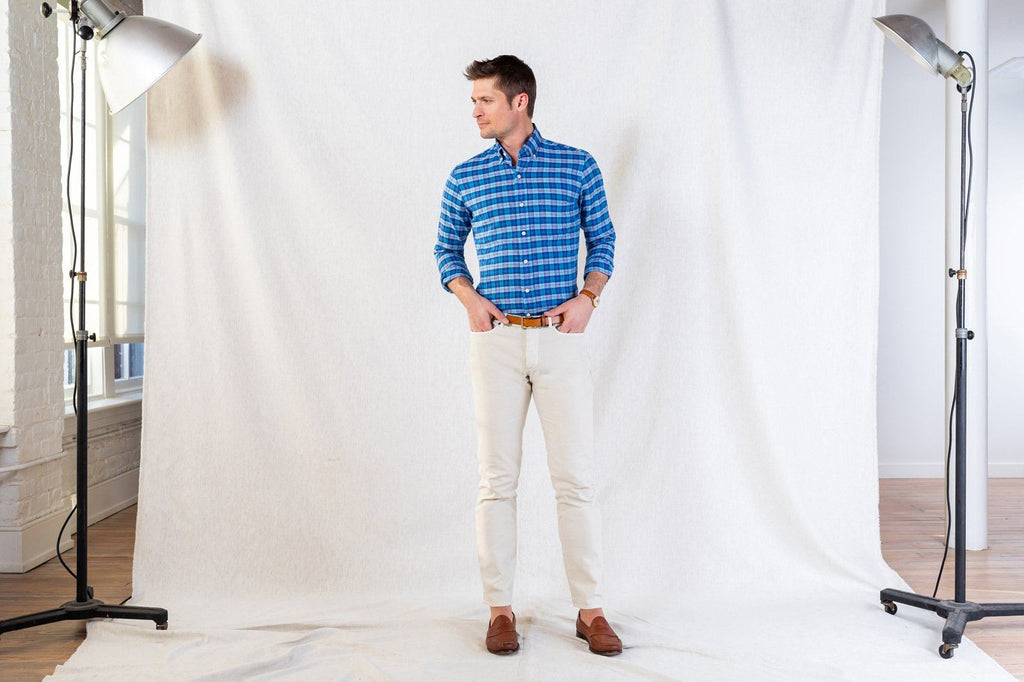 The Aqua Seabrooke Plaid Casual Shirt Casual Shirt- Ledbury