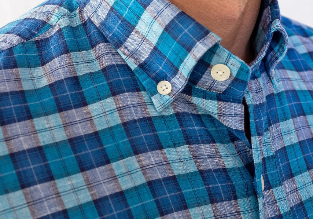 The Aqua Seabrooke Plaid Casual Shirt Casual Shirt- Ledbury