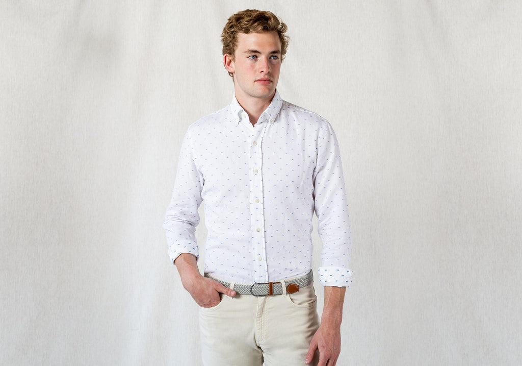 The Blue Allenhurst Dot Casual Shirt Casual Shirt- Ledbury