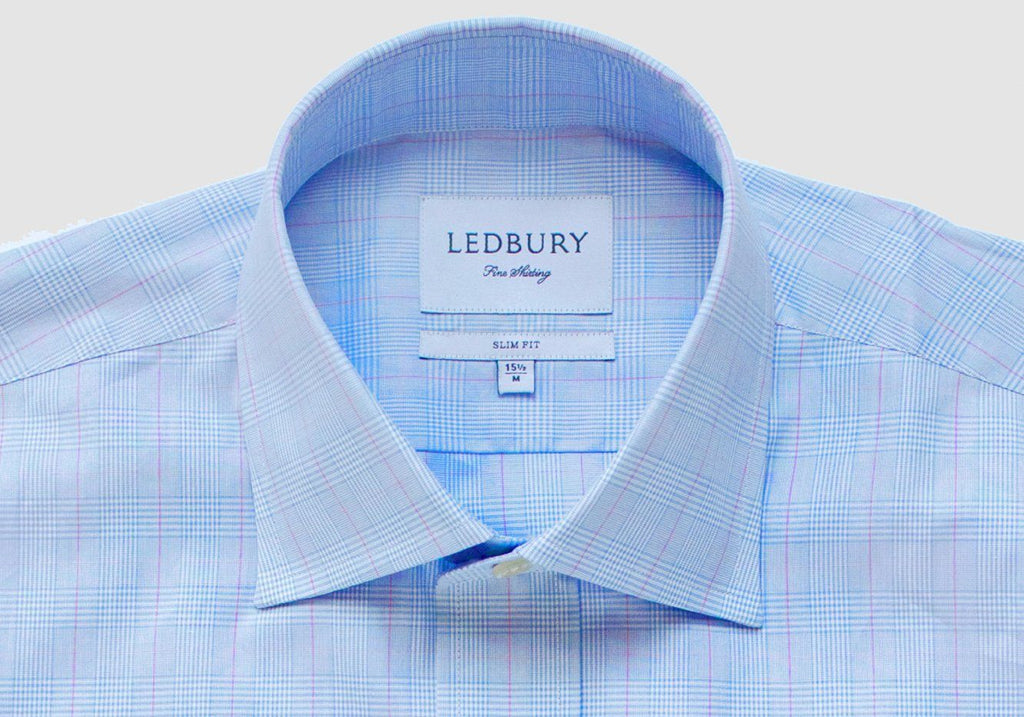 The Light Blue Tauton Check Dress Shirt Dress Shirt- Ledbury