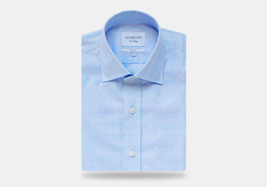 The Light Blue Tauton Check Dress Shirt Dress Shirt- Ledbury