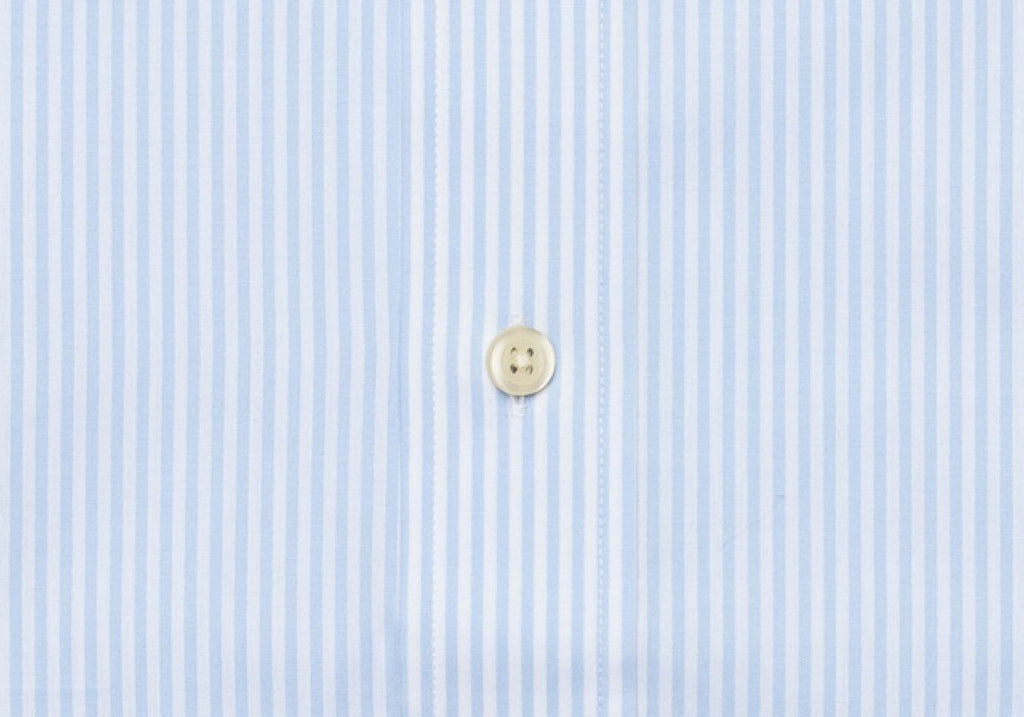 The Light Blue Edsel Stripe Poplin Dress Shirt Dress Shirt- Ledbury