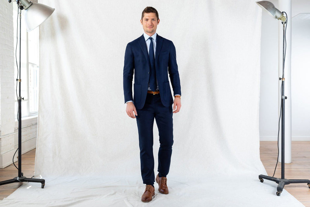 The Light Blue Edsel Stripe Poplin Dress Shirt Dress Shirt- Ledbury