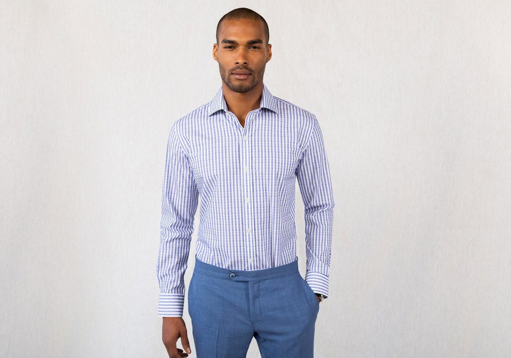 The Blue Harwood Stripe Casual Shirt Casual Shirt- Ledbury