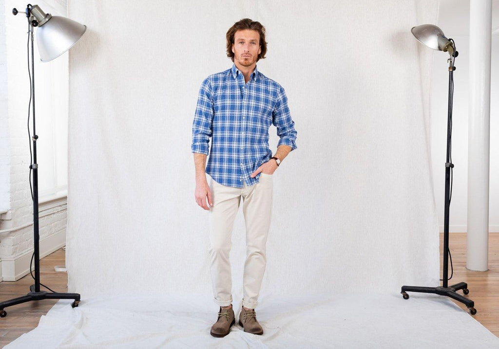 The Deep Blue Brompton Plaid Casual Shirt Casual Shirt- Ledbury