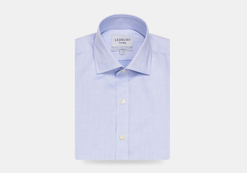 The Blue Eckerson Dobby Dot Dress Shirt Dress Shirt- Ledbury