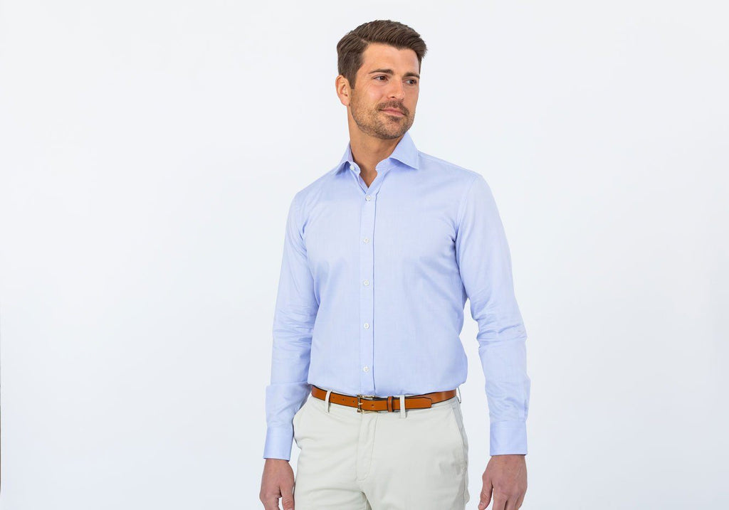 The Blue Eckerson Dobby Dot Dress Shirt Dress Shirt- Ledbury