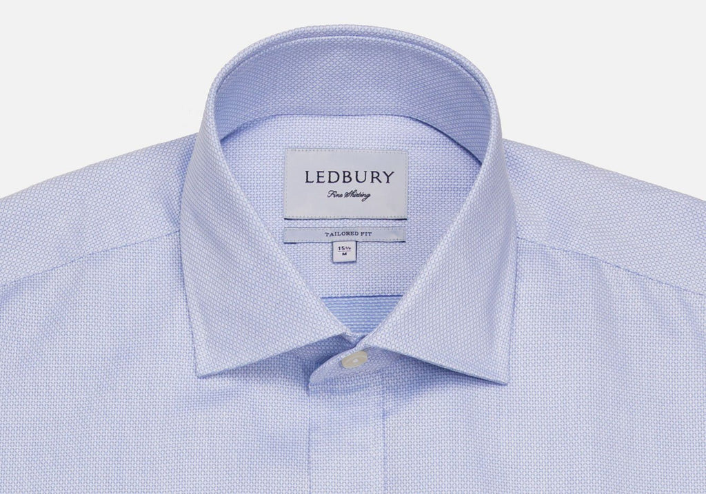The Blue Eckerson Dobby Dot Dress Shirt Dress Shirt- Ledbury