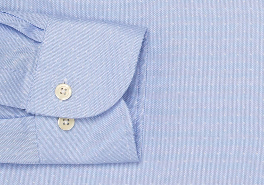 The Blue Dearborn Dot Dress Shirt Dress Shirt- Ledbury