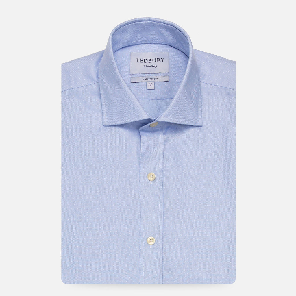 The Blue Dearborn Dot Dress Shirt Dress Shirt- Ledbury