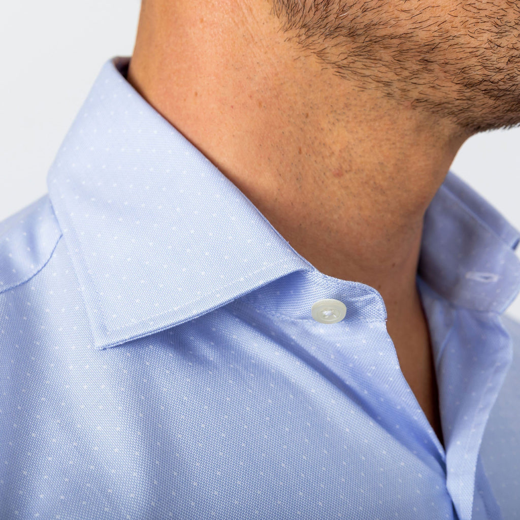 The Blue Dearborn Dot Dress Shirt Dress Shirt- Ledbury