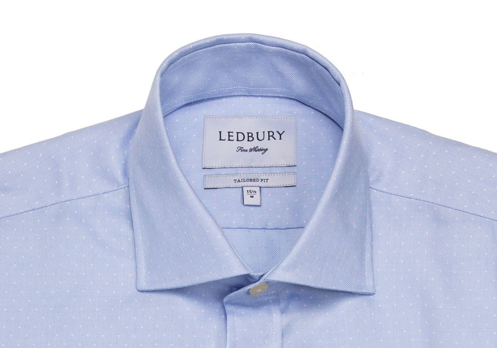 The Blue Dearborn Dot Dress Shirt Dress Shirt- Ledbury