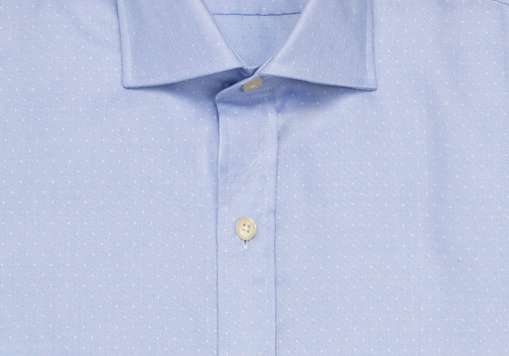 The Blue Dearborn Dot Dress Shirt Dress Shirt- Ledbury