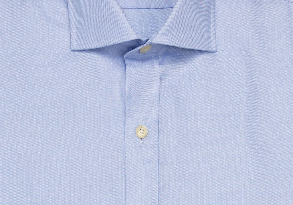 The Blue Dearborn Dot Dress Shirt Dress Shirt- Ledbury