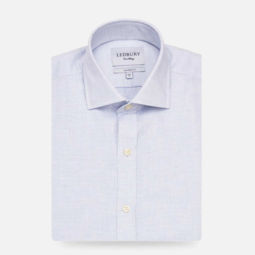 The Blue Farrell Dobby Dot Dress Shirt Casual Shirt- Ledbury