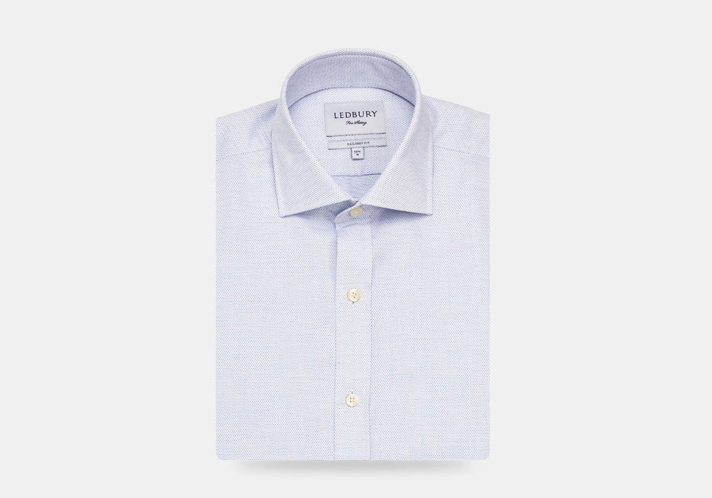 The Blue Farrell Dobby Dot Dress Shirt Casual Shirt- Ledbury