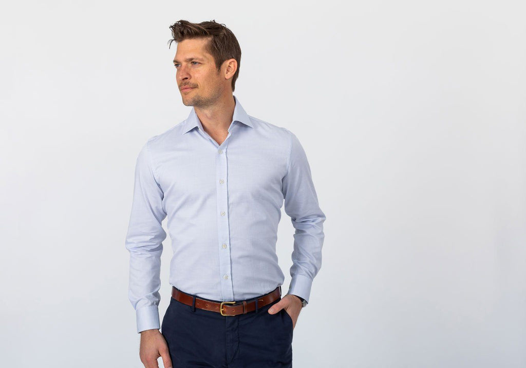 The Blue Farrell Dobby Dot Dress Shirt Casual Shirt- Ledbury