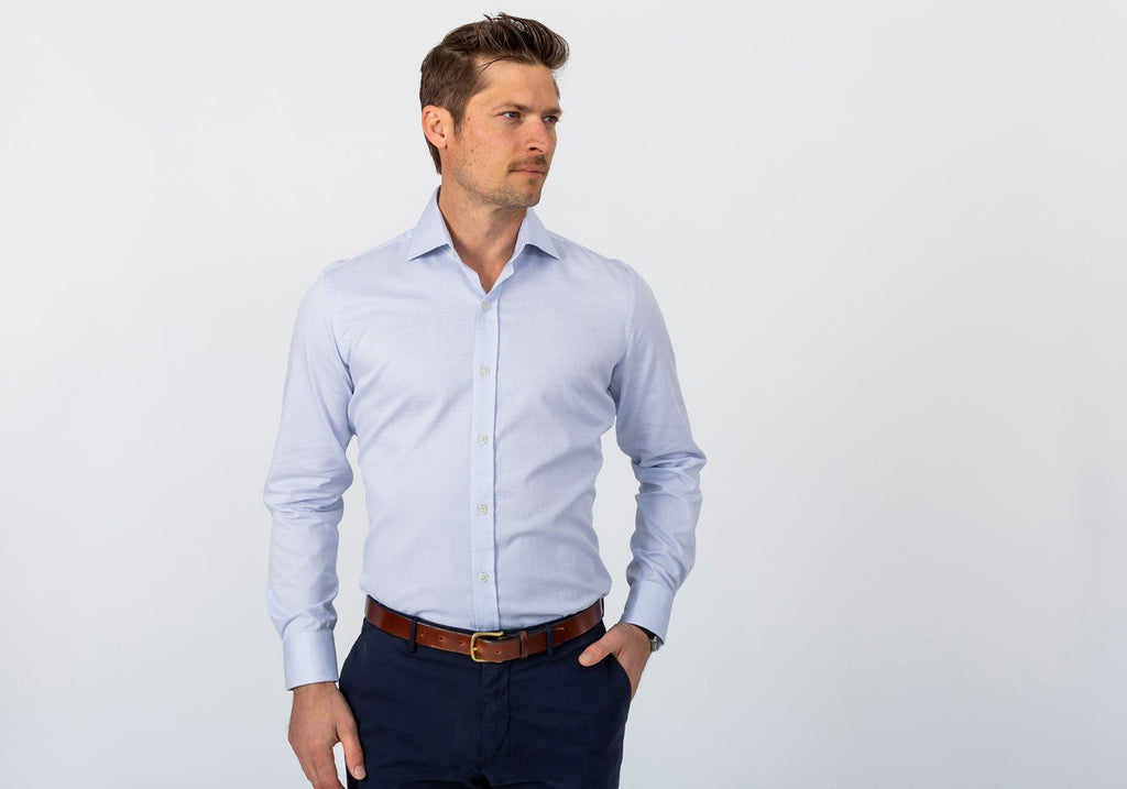 The Blue Farrell Dobby Dot Dress Shirt Casual Shirt- Ledbury