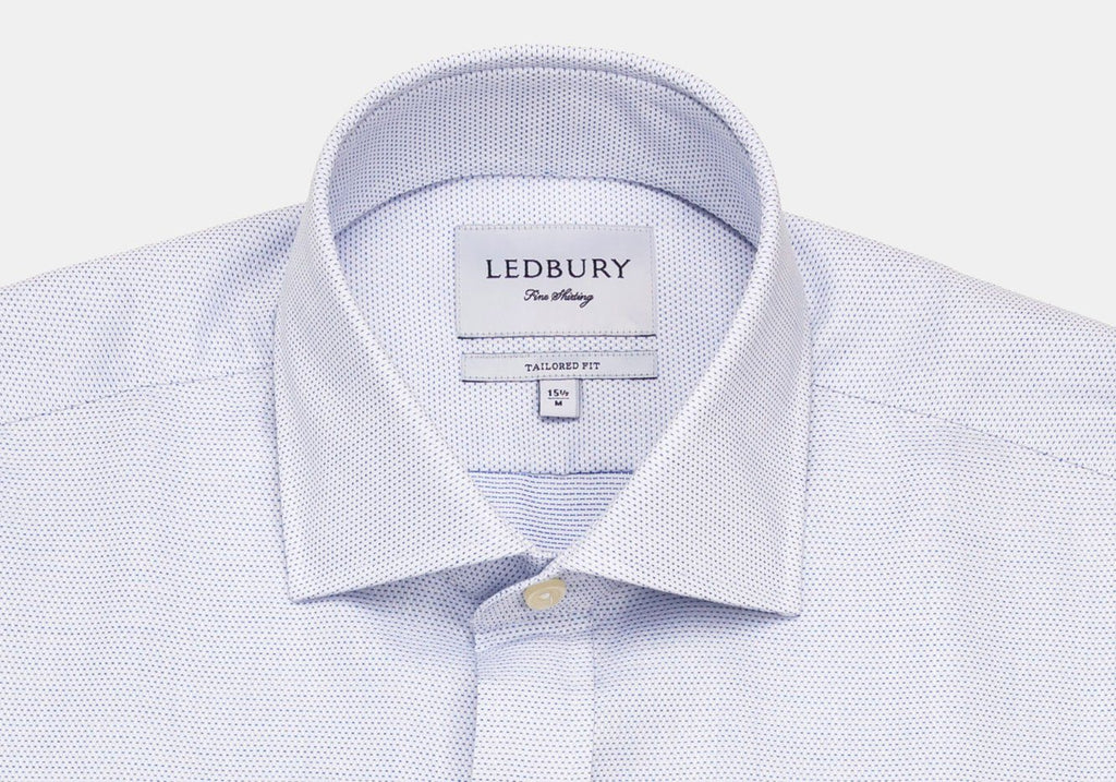 The Blue Farrell Dobby Dot Dress Shirt Casual Shirt- Ledbury