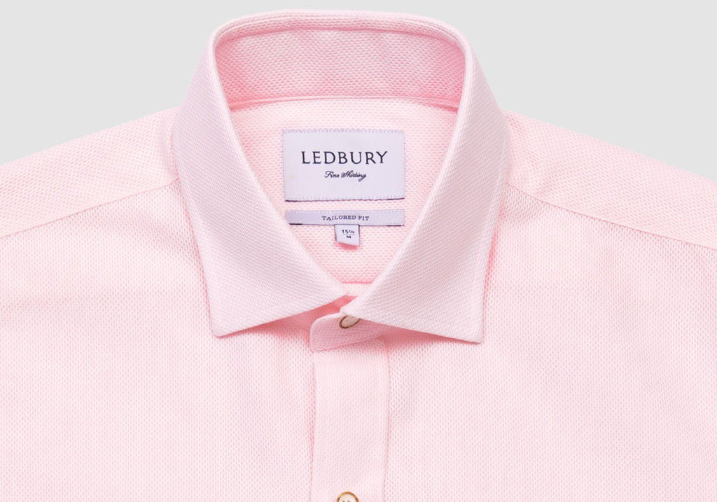 The Pale Pink Kent Sport Texture Dress Shirt Dress Shirt- Ledbury