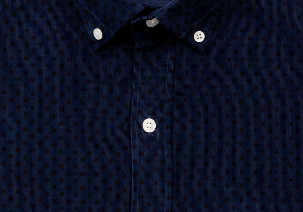 The Navy Temperly Corduroy Dot Casual Shirt Casual Shirt- Ledbury