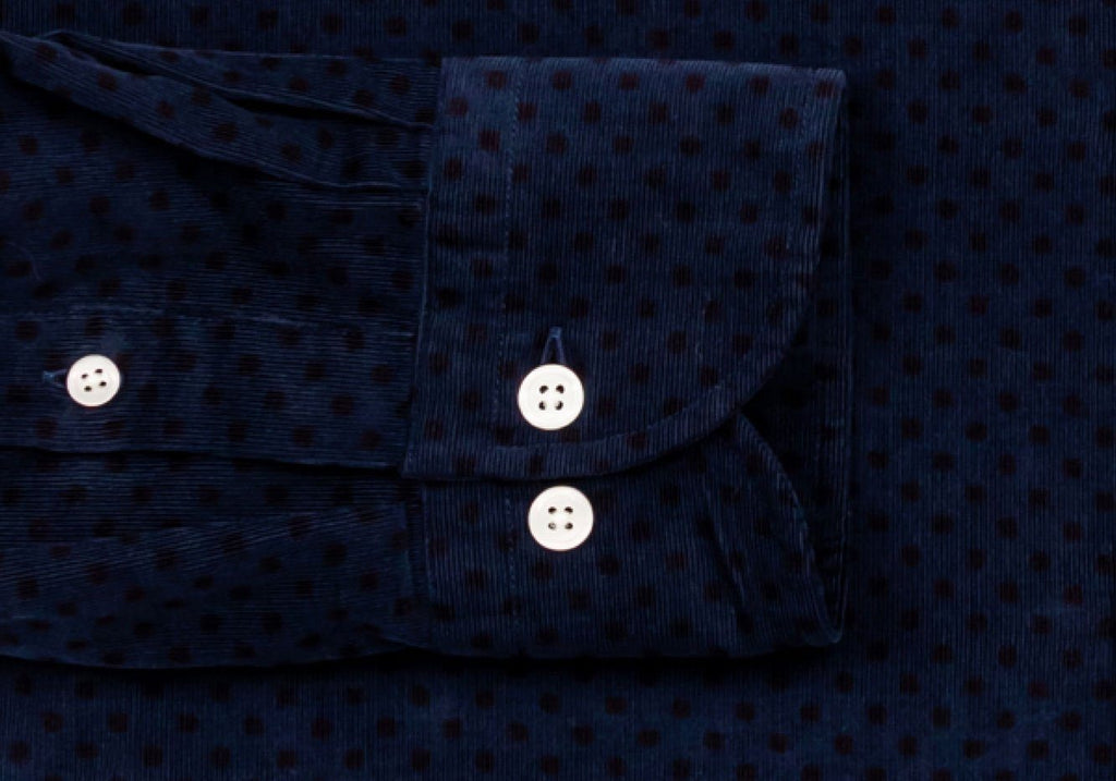 The Navy Temperly Corduroy Dot Casual Shirt Casual Shirt- Ledbury