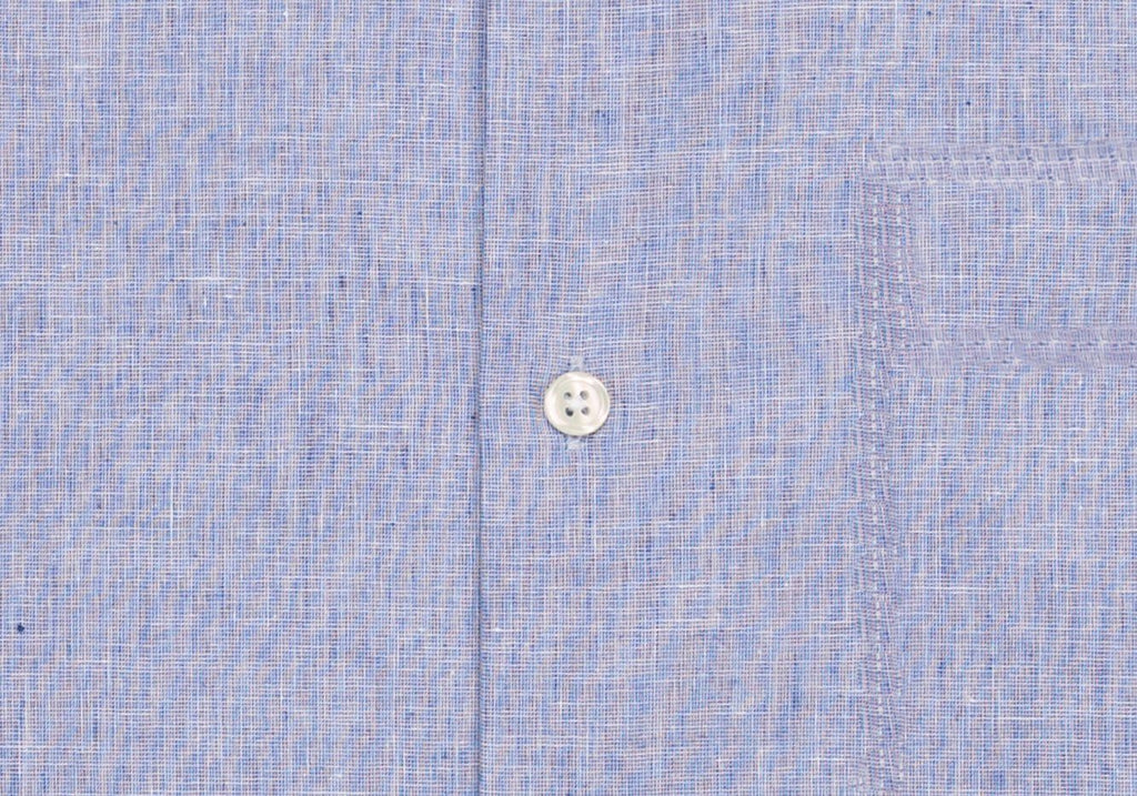 The Light Blue Short Sleeve Covington Cotton Linen Casual Shirt Short Sleeve- Ledbury