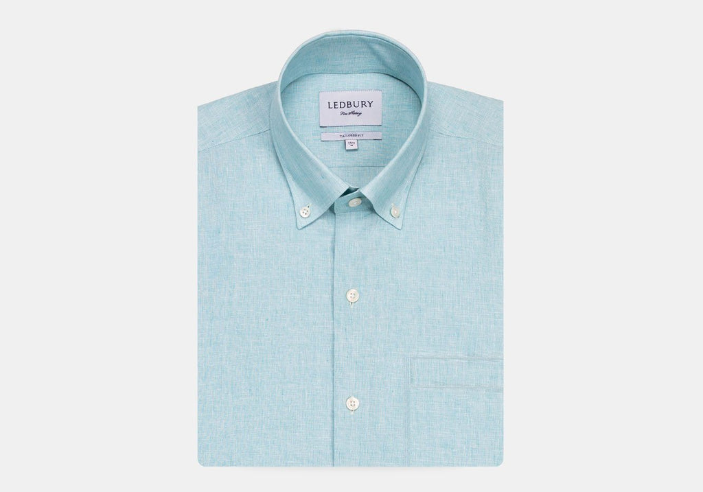The Leaf Short Sleeve Covington Cotton Linen Casual Shirt Short Sleeve- Ledbury