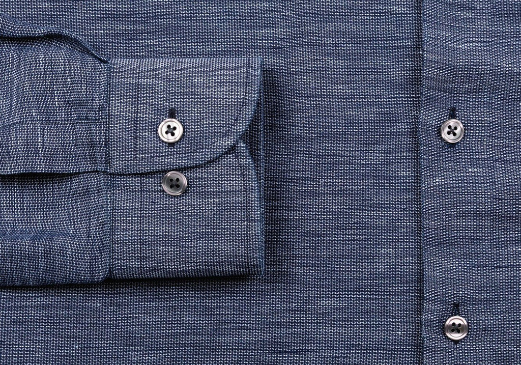 The Navy Allerton Cotton Linen Casual Shirt Casual Shirt- Ledbury