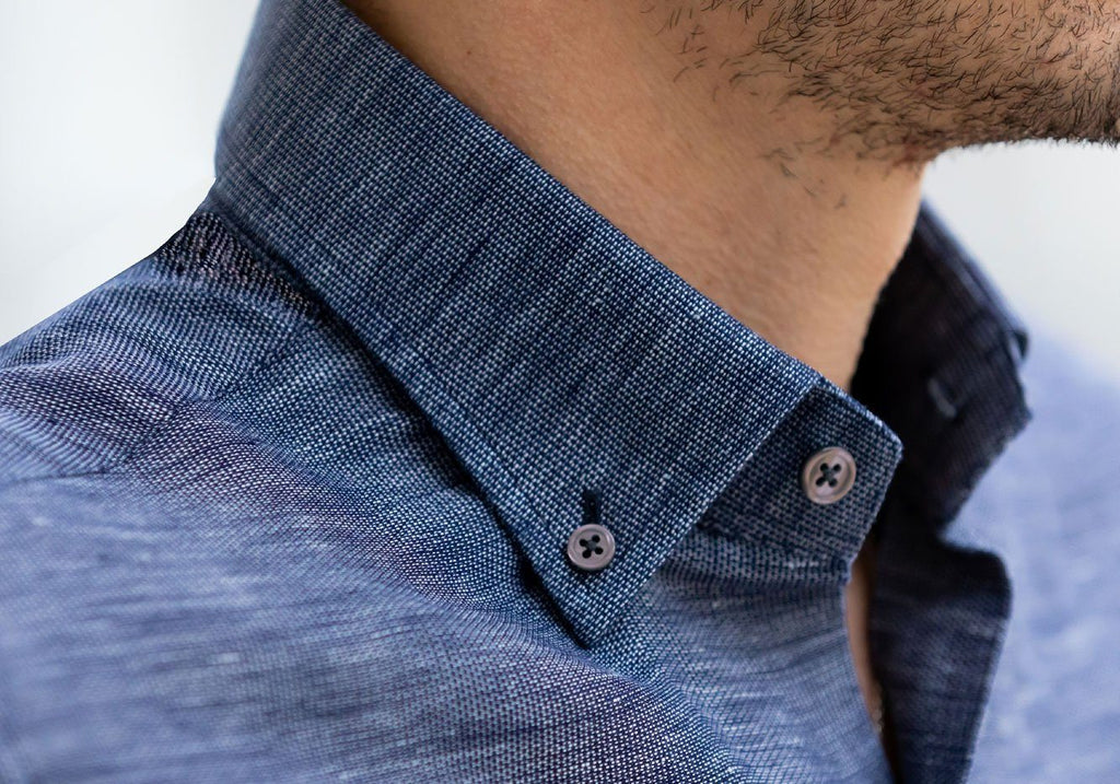 The Navy Allerton Cotton Linen Casual Shirt Casual Shirt- Ledbury