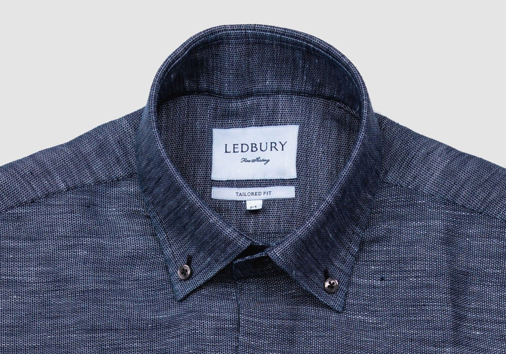 The Navy Allerton Cotton Linen Casual Shirt Casual Shirt- Ledbury