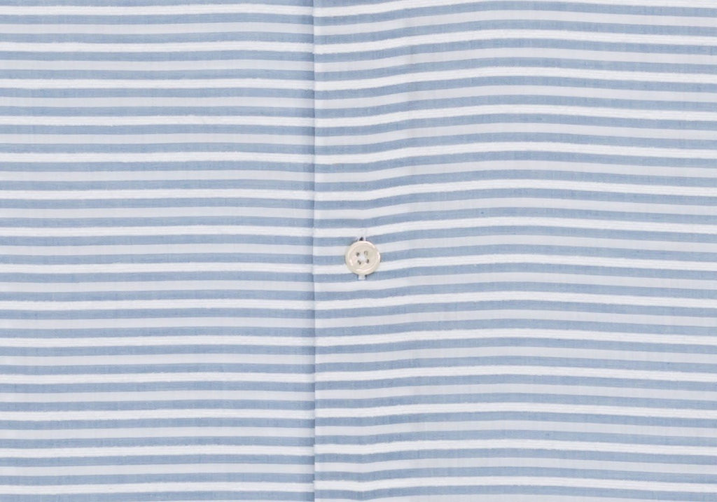 The Blue Short Sleeve Wysall Stripe Casual Shirt Short Sleeve- Ledbury