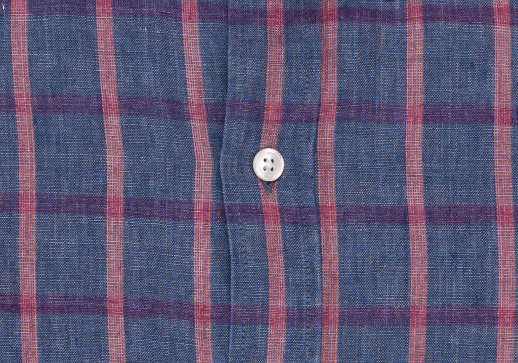 The Currant Rowan Cotton Linen Windowpane Casual Shirt Casual Shirt- Ledbury