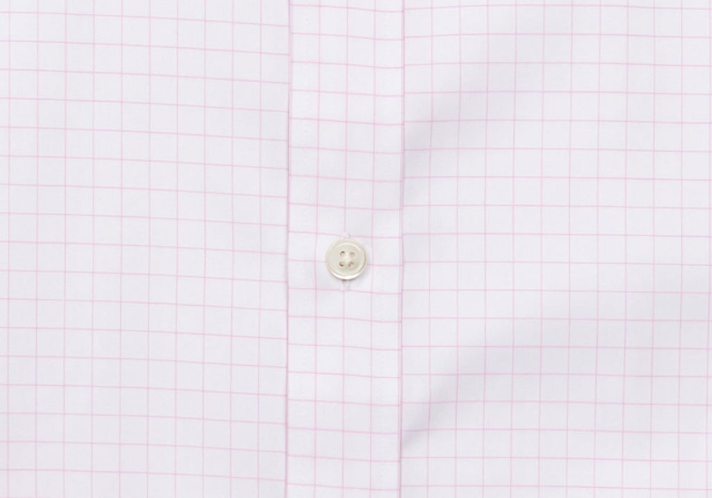 The Pink Carrington Windowpane Dress Shirt Dress Shirt- Ledbury
