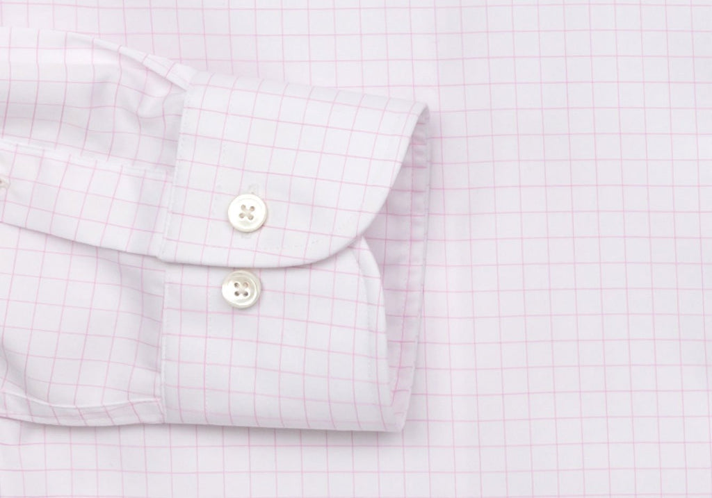 The Pink Carrington Windowpane Dress Shirt Dress Shirt- Ledbury