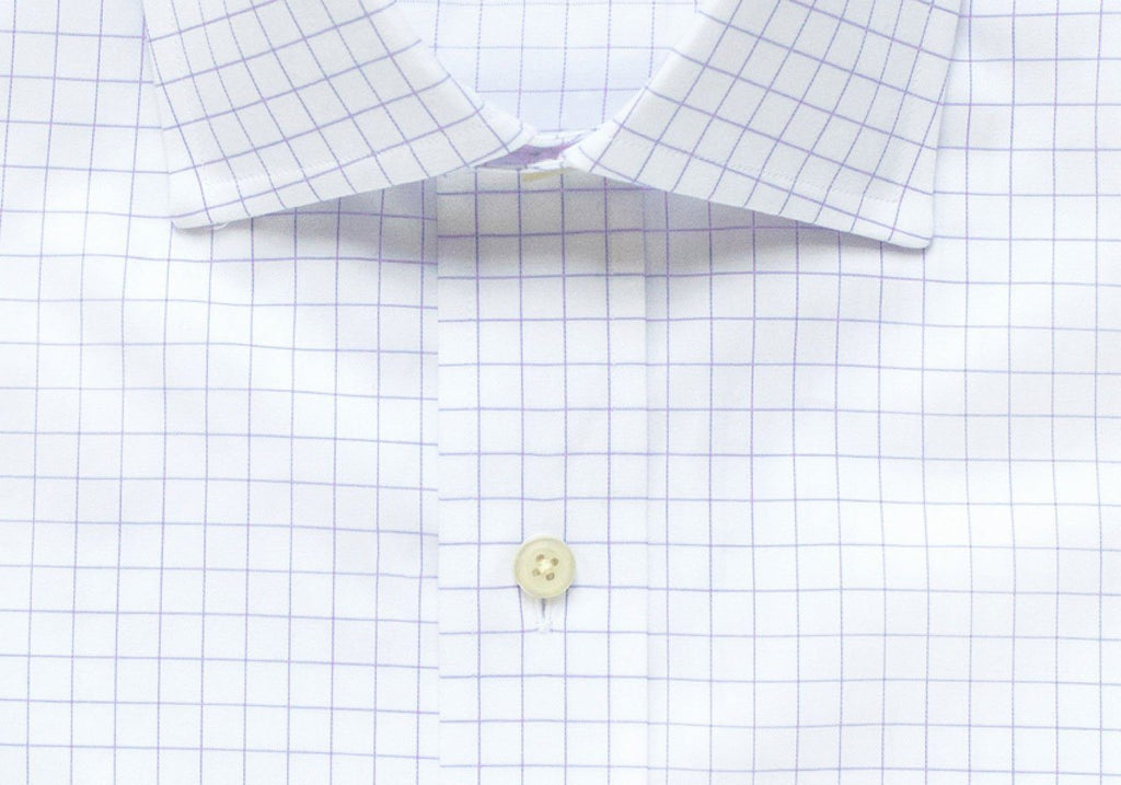 The Lavender Carrington Windowpane Dress Shirt Dress Shirt- Ledbury