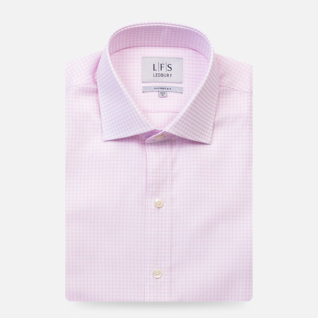The Pink Windale Check Dress Shirt Dress Shirt- Ledbury