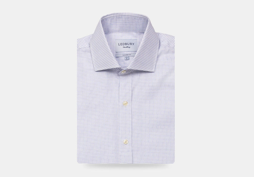 The Purple Kentland Check Dress Shirt Dress Shirt- Ledbury