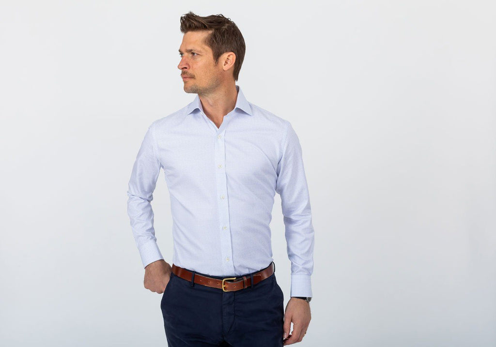 The Purple Kentland Check Dress Shirt Dress Shirt- Ledbury