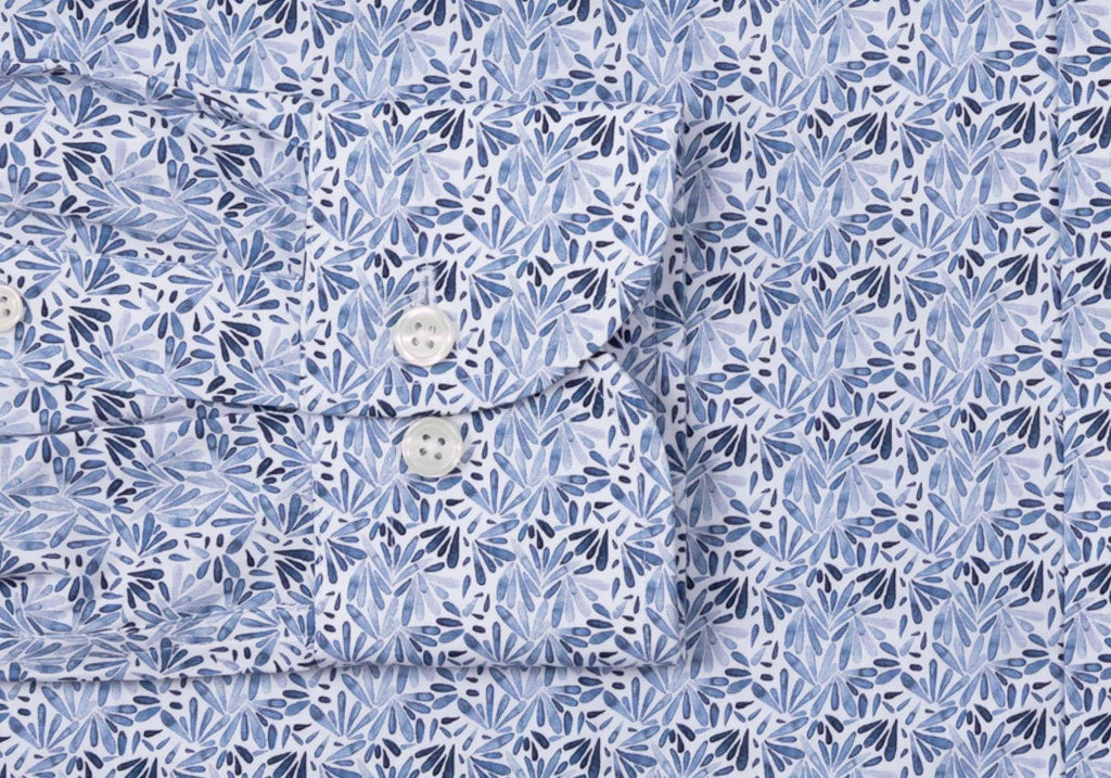 The Blue Lynbrook Printed Poplin Casual Shirt Casual Shirt- Ledbury