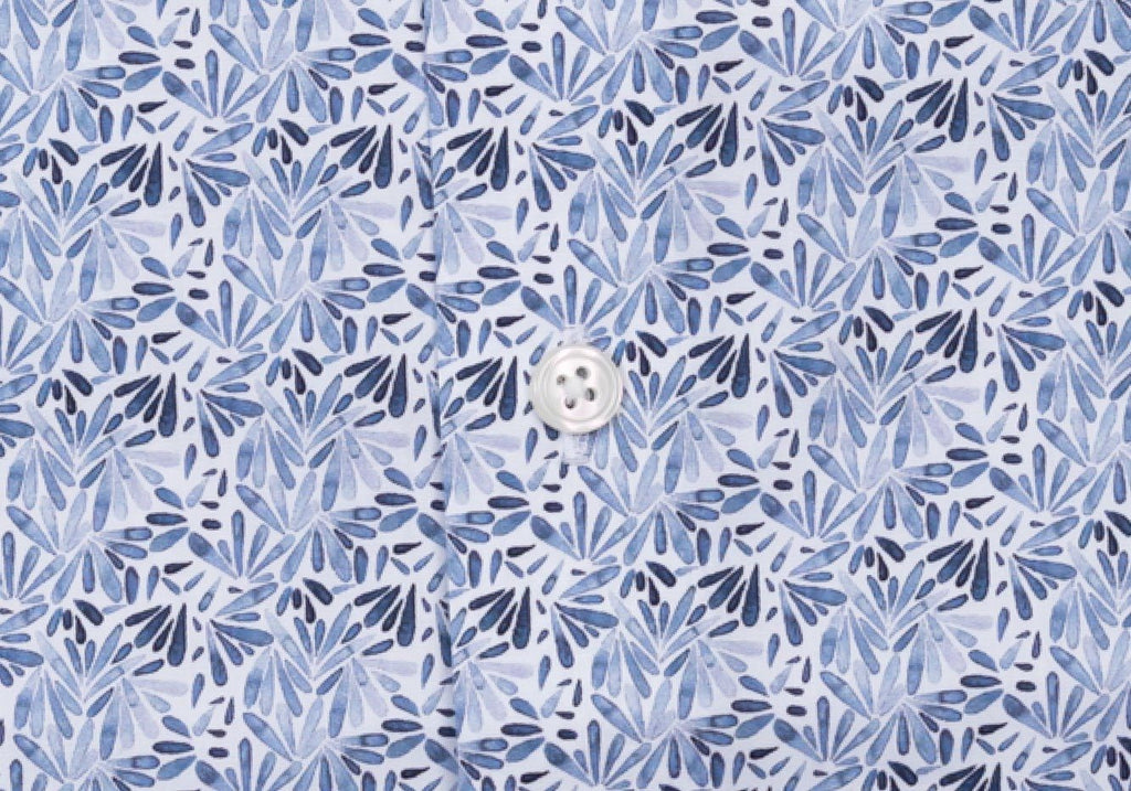 The Blue Lynbrook Printed Poplin Casual Shirt Casual Shirt- Ledbury